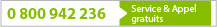 0 800 942 236 Service et appel gratuits