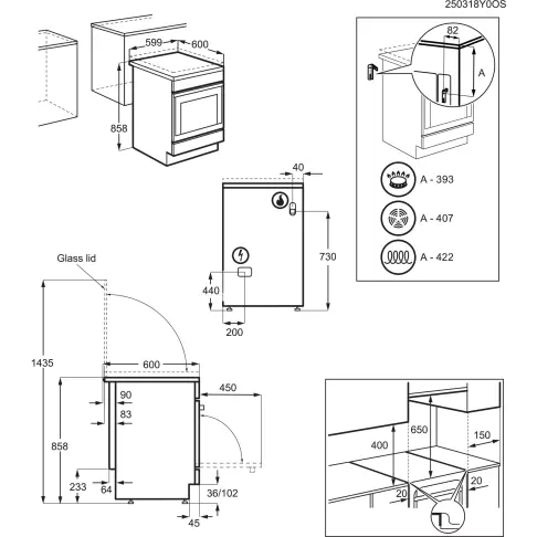 Cuisinière dessus gaz ELECTROLUX LKK620010W - 3