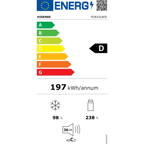 Réfrigérateur combiné inversé HISENSE FCN331AFD - 9