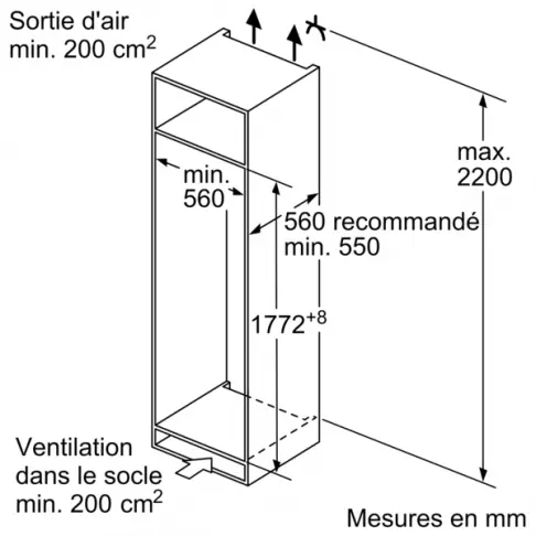 Réfrigérateur intégrable 1 porte BOSCH KIL82NSE0 - 5