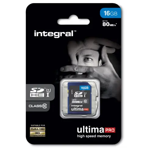 Carte secure digital INTEGRAL SDHC 16 GO CL 10/80 - 1