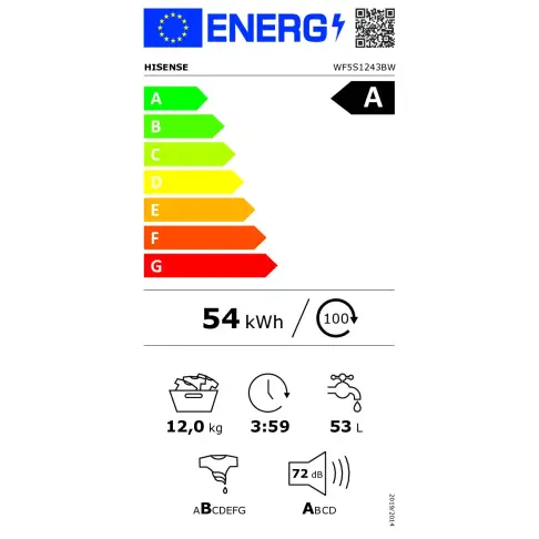 Lave linge hublot HISENSE WF5S1243BW - 5