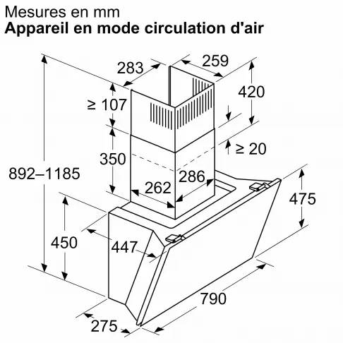 Hotte décorative SIEMENS LC81KAN20 - 10