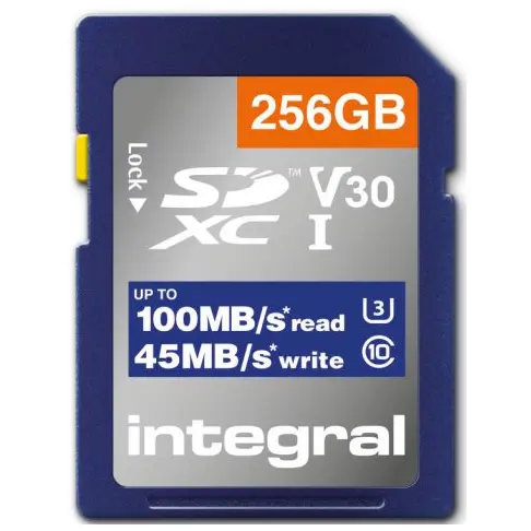 Carte sécure digital INTEGRAL INSDX256G-100V30 - 1