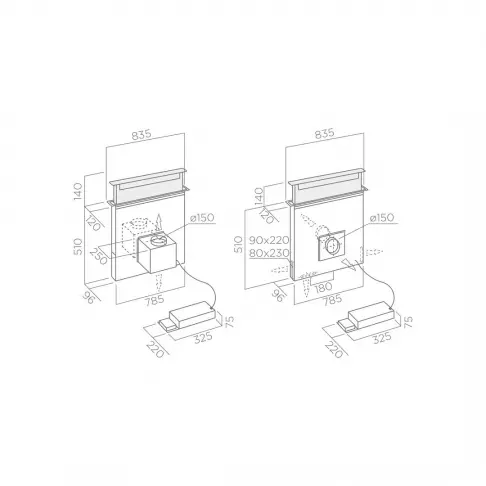 Hotte plan de travail ELICA PANDORA IX F 90 - 5