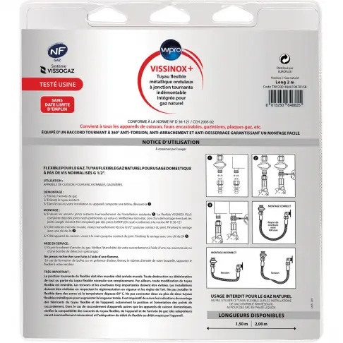 Branchement gaz et électrique WPRO TNV 200 - 2