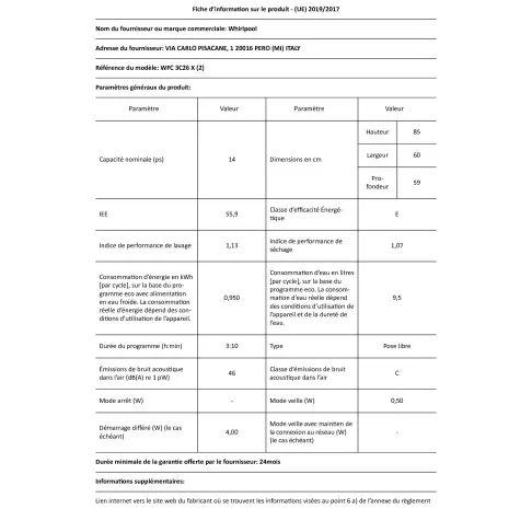 Lave-vaisselle 60 cm WHIRLPOOL WFC3C26X - 2