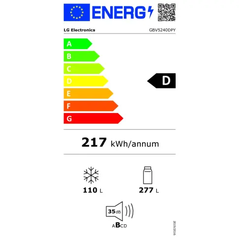 Réfrigérateur combiné inversé LG GBV5240DPY - 15