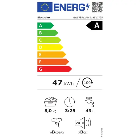 Lave-linge frontal ELECTROLUX EW5F8512AB - 8