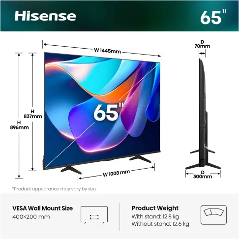 Télé led 65'' HISENSE 65A6S - 2