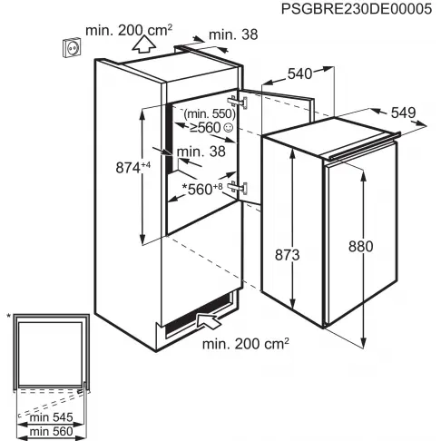 Réfrigérateur intégrable 1 porte FAURE FSAN88Y - 2