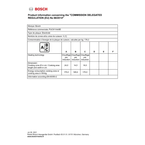Plaque à induction BOSCH PUC611AA5E - 2