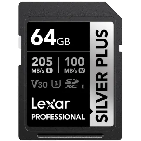 Carte secure digital LEXAR SDXC SILVER PLUS 64 G V 30 - 3