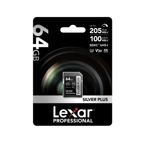 Carte secure digital LEXAR SDXC SILVER PLUS 64 G V 30 - 1