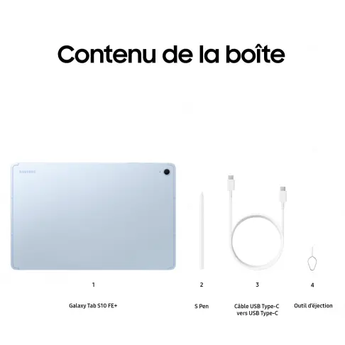 Tablette SAMSUNG Galaxy Tab S10 FE+ Bleu 128 Go - SM-X620NLBREUB - 10