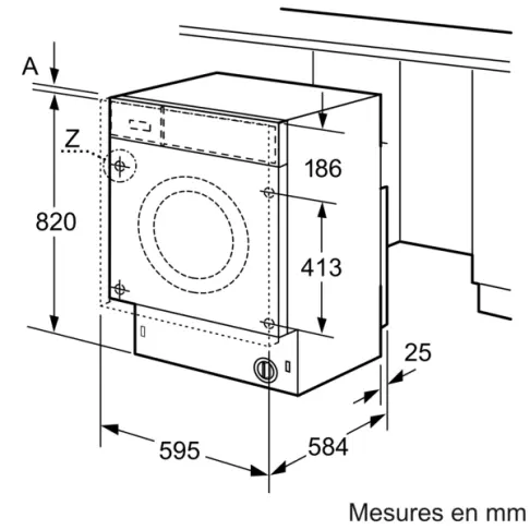 Lave-linge séchant intégrable BOSCH WKD28542FF - 3