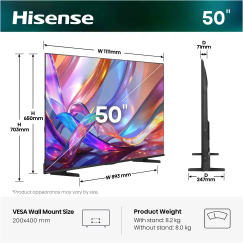 Tv led 50'' HISENSE 50E7S - 2