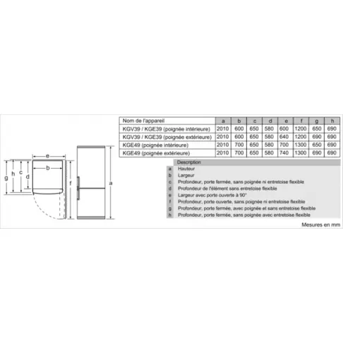 Réfrigérateur combiné inversé BOSCH KGV39VLEAS - 10