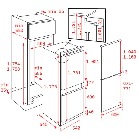 Réfrigérateur combiné intégré TEKA RBF73340FI - 3