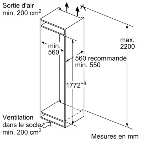 Réfrigérateur combiné intégrable BOSCH KIV86NSE0 - 10