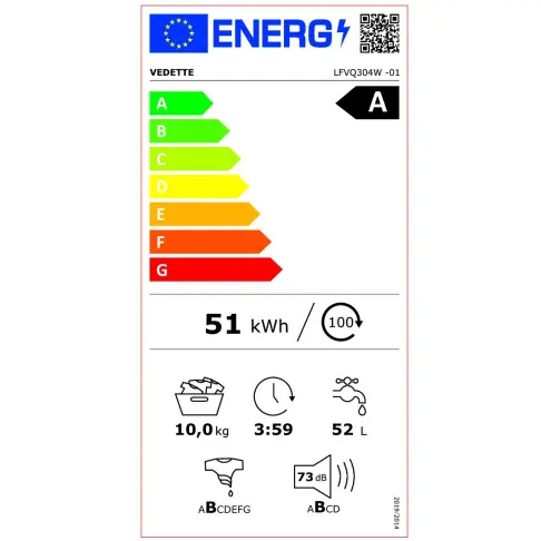 Lave-linge frontal VEDETTE LFVQ304W - 3