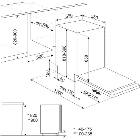 Lave-vaisselle tout intégré 60 cm SMEG STL262D - 3