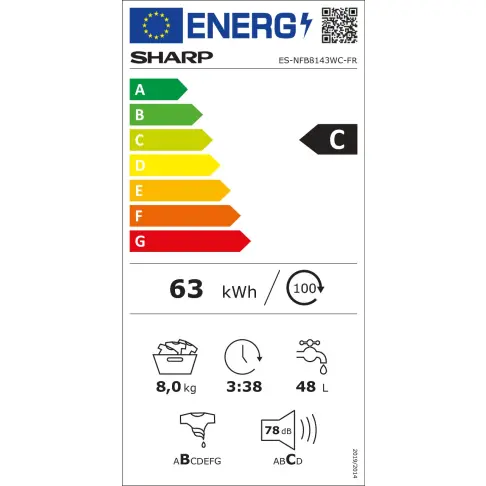 Lave-linge frontal SHARP ESNFB8143WC - 10