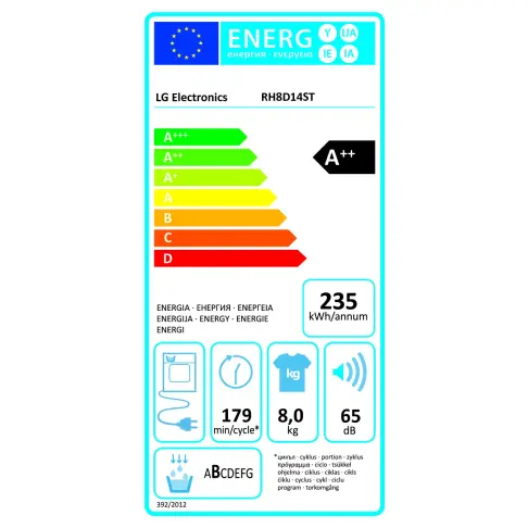 Sèche-linge frontal LG RH8D14ST - 12