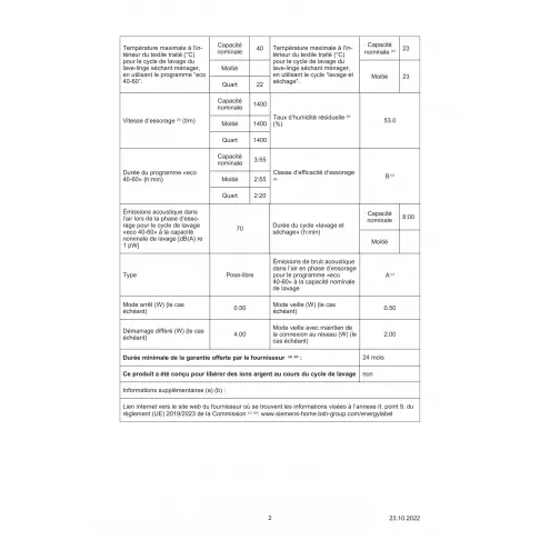 Lave-linge séchant SIEMENS WD4HU501FF - 8