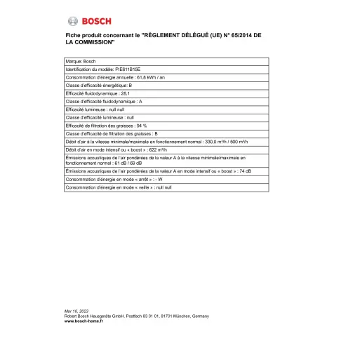 Table aspirante BOSCH PIE611B15E - 6
