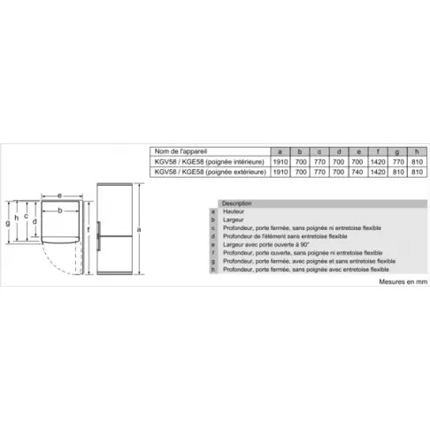 Combiné inversé BOSCH KGV58VLEAS - 4