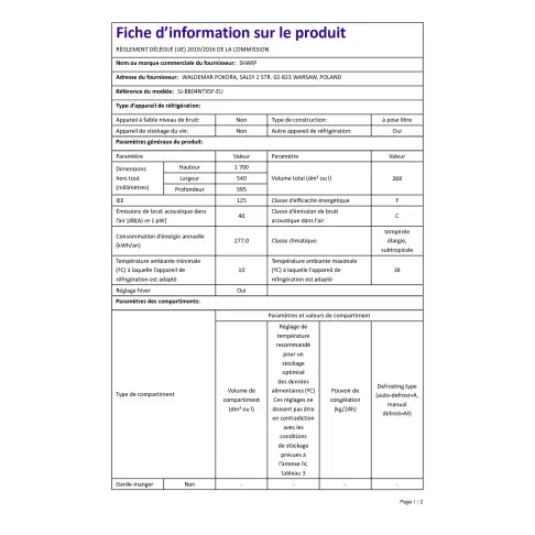Combiné inversé SHARP SJBB04NTXSF - 2