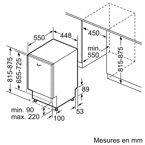 Lave-vaisselle tout intégré 45 cm BOSCH SPV4EMX17E - 10