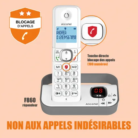 Téléphone sans fil ALCATEL F860VOICEGREY - 5