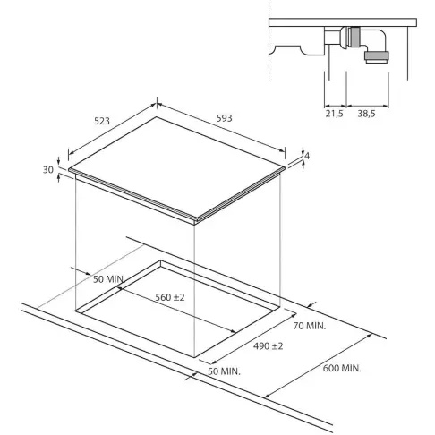 Plaque vitrocéramique CANDY CH63CC/4U2 - 2