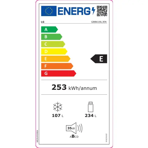 Réfrigérateur combiné inversé LG GBB61BLJEN - 14