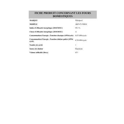 Four catalyse WHIRLPOOL AKP471NB01 - 2