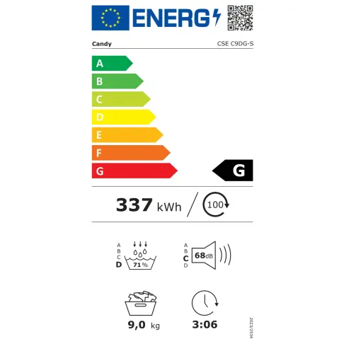 Sèche-linge frontal CANDY CSEC9DGS - 2