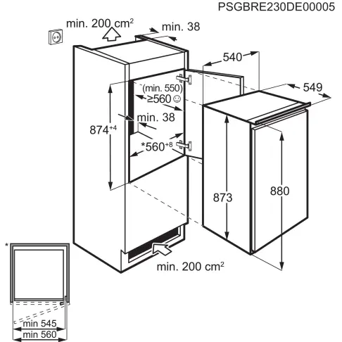 Réfrigérateur intégré 1 porte ELECTROLUX LFB2AE88S1 - 2