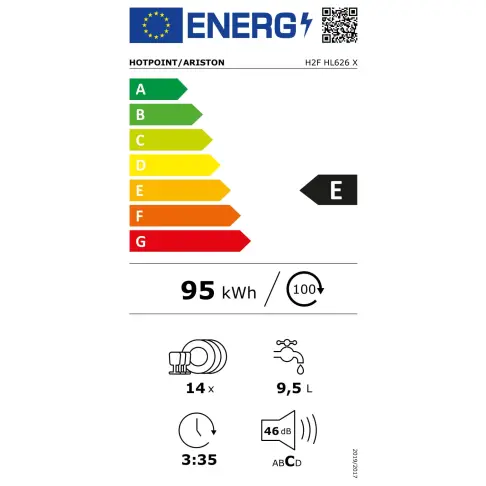 Lave-vaisselle 60 cm HOTPOINT-ARISTON H2FHL626X - 5