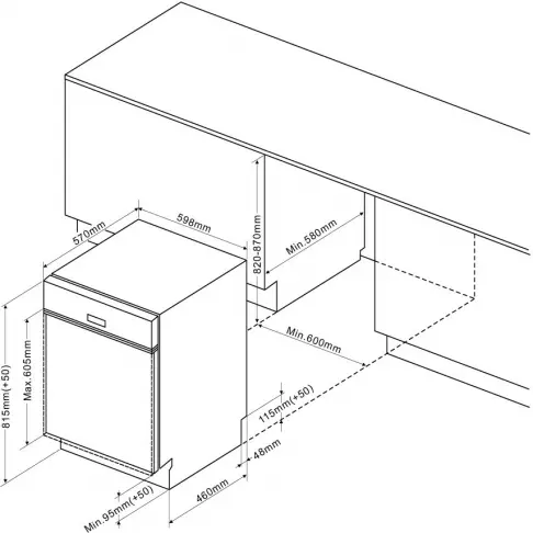 BRANDT Lave-vaisselle BDB424LB - 60cm, 14 couverts, 44db, tout intégrable - 4
