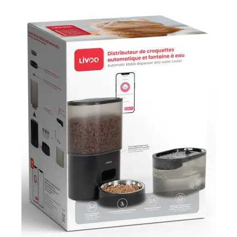 Distributeur à croquettes et fontaine à eau LIVOO PET107 - 7