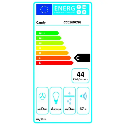 Hotte décorative CANDY CCE160XGG - 3