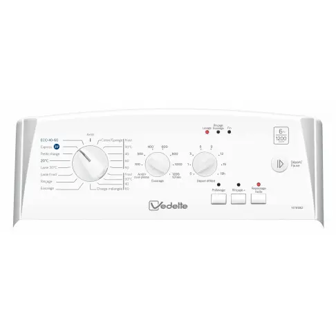 Lave linge top VEDETTE VLT612E2 - 2