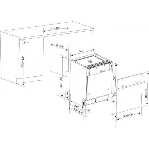 Lave-vaisselle tout intégré 45 cm BRANDT VS 1010 J - 3