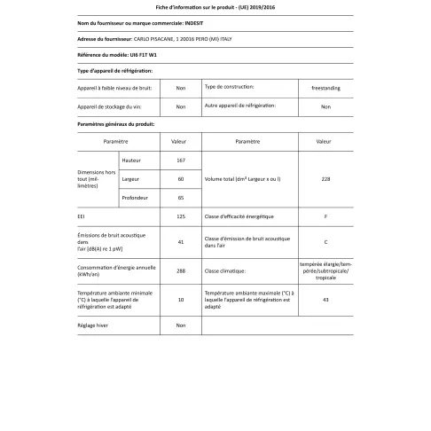 Congélateur armoire INDESIT UI6F1TW1 - 2