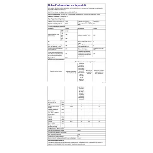 Réfrigérateur 2 portes CALIFORNIA CRF206P2W-11 - 3