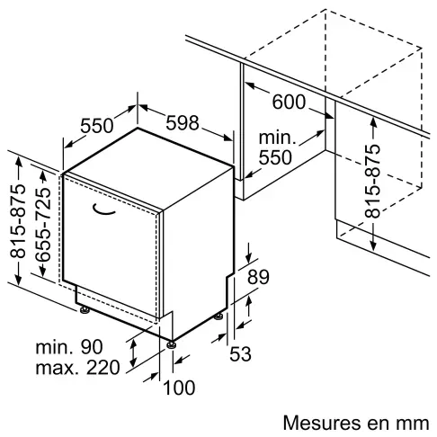 Lave-vaisselle tout intégré 60 cm BOSCH SMV62CX03E - 13