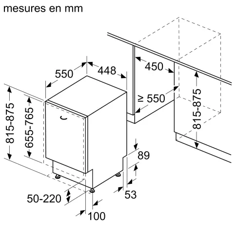 Lave-vaisselle tout intégré 45 cm BOSCH SPH4HL801E - 11