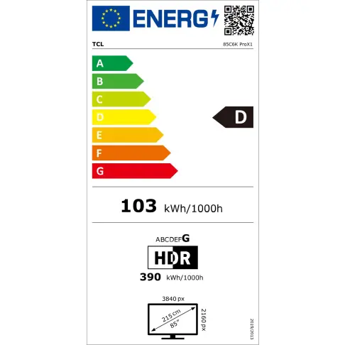 Tv led 85'' TCL 85C6KPRO - 2